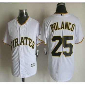 Men's Pittsburgh Pirates #25 Gregory Polanco Home White 2015 MLB Cool Base Jersey