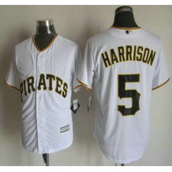 Men's Pittsburgh Pirates #5 Josh Harrison Home White 2015 MLB Cool Base Jersey