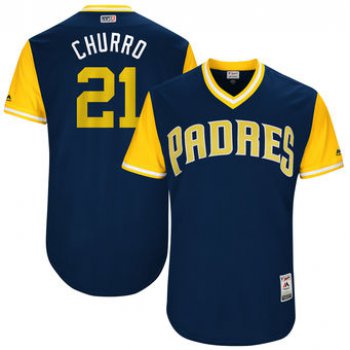 Men's San Diego Padres Luis Torrens Churro Majestic Navy 2017 Players Weekend Authentic Jersey