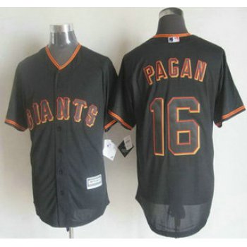 Men's San Francisco Giants #16 Angel Pagan Alternate Black 2015 MLB Cool Base Jersey