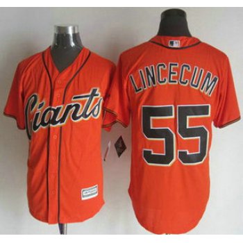 Men's San Francisco Giants #55 Tim Lincecum Alternate Orange 2015 MLB Cool Base Jersey