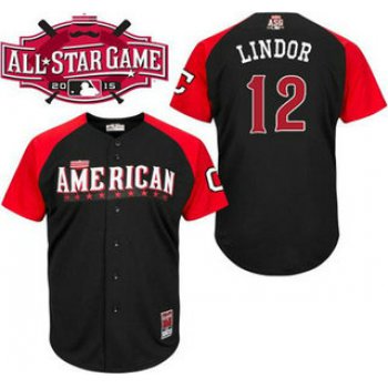 American League Cleveland Indians #12 Francisco Lindor Black 2015 All-Star Game Player Jersey