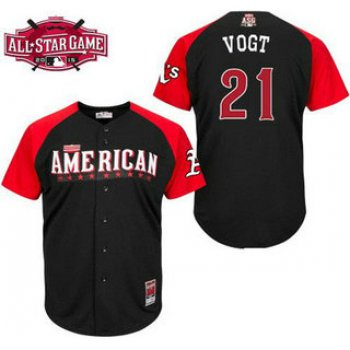American League Oakland Athletics #21 Stephen Vogt 2015 MLB All-Star Black Jersey