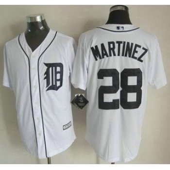 Detroit Tigers #28 J. D. Martinez 2015 White With Navy Jersey