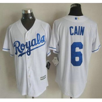 Kansas City Royals #6 Lorenzo Cain 2015 White Jersey