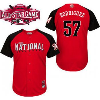 National League Milwaukee Brewers #57 Francisco Rodriguez 2015 MLB All-Star Red Jersey
