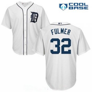 Men's Detroit Tigers #32 Michael Fulmer White Home Stitched MLB Majestic Cool Base Jersey
