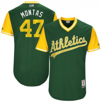 Men's Oakland Athletics Frankie Montas Montas Majestic Green 2017 Players Weekend Authentic Jersey