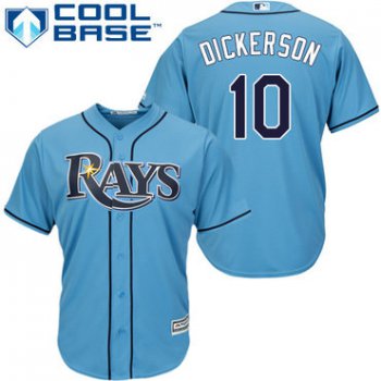 Men's Tampa Bay Rays #10 Corey Dickerson Light Blue Alternate Stitched MLB Majestic Cool Base Jersey