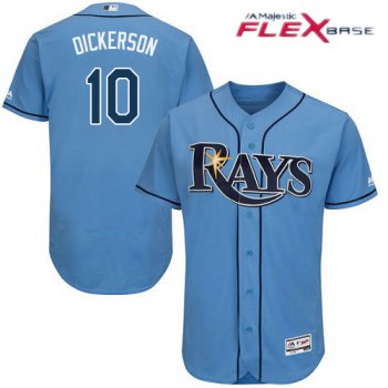 Men's Tampa Bay Rays #10 Corey Dickerson Light Blue Alternate Stitched MLB Majestic Flex Base Jersey