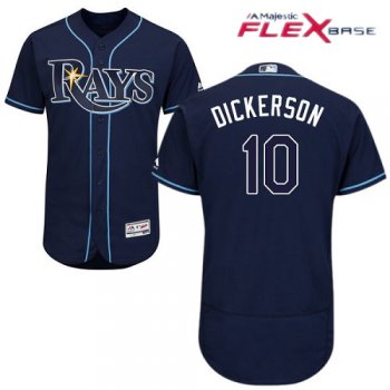 Men's Tampa Bay Rays #10 Corey Dickerson Navy Blue Alternate Stitched MLB Majestic Flex Base Jersey