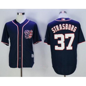 Men's Washington Nationals #37 Stephen Strasburg Navy Blue Alternate Stitched MLB Majestic Cool Base Jersey