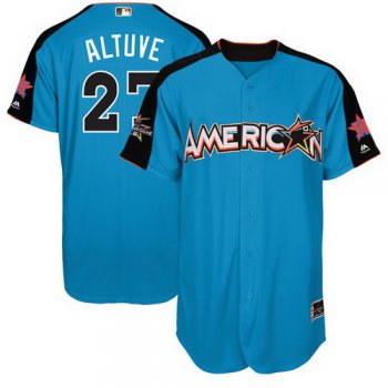 Men's American League Houston Astros #27 Jose Altuve Majestic Blue 2017 MLB All-Star Game Authentic Home Run Derby Jersey