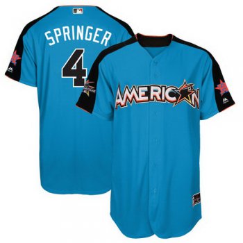 Men's American League Houston Astros #4 George Springer Majestic Blue 2017 MLB All-Star Game Home Run Derby Player Jersey