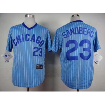 Men's Chicago Cubs #23 Ryne Sandberg 1988 Light Blue Majestic Jersey