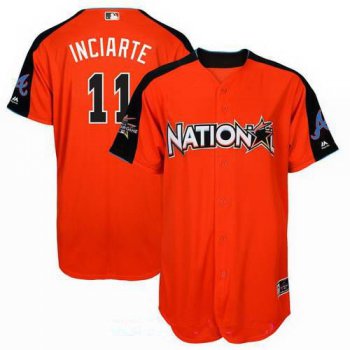 Men's National League Atlanta Braves #11 Ender Inciarte Majestic Orange 2017 MLB All-Star Game Home Run Derby Player Jersey