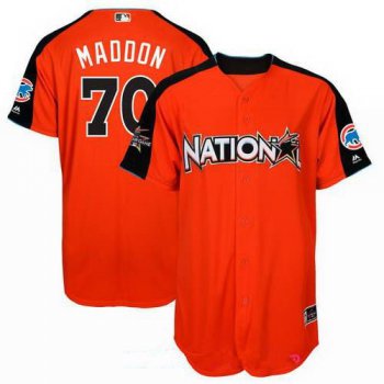 Men's National League Chicago Cubs #70 Joe Maddon Majestic Orange 2017 MLB All-Star Game Home Run Derby Player Jersey