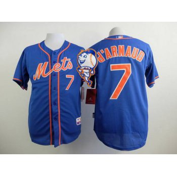 Men's New York Mets #7 Travis D'Arnaud Blue Jersey W2/015 Mr. Met Patch