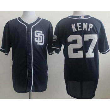 Men's San Diego Padres #27 Matt Kemp Navy Blue Jersey