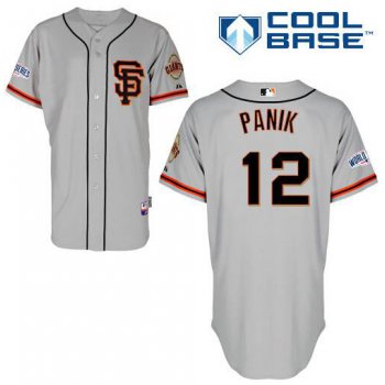 Men's San Francisco Giants #12 Joe Panik Gray SF Edition Jersey