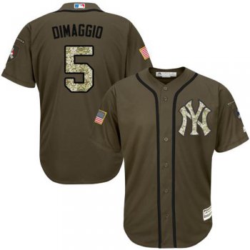 New York Yankees #5 Joe DiMaggio Green Salute to Service Stitched MLB Jersey