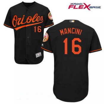 Men's Baltimore Orioles #16 Trey Mancini Black Road Stitched MLB Majestic Flex Base Jersey