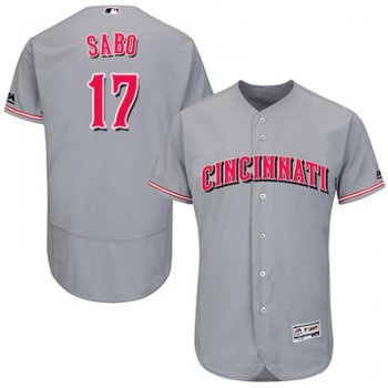 Men's Cincinnati Reds #17 Chris Sabo Grey Flexbase Authentic Collection Stitched MLB Jersey
