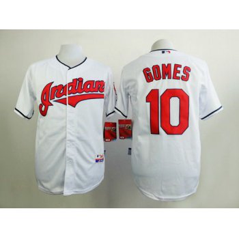 Men's Cleveland Indians #10 Yan Gomes White Jersey