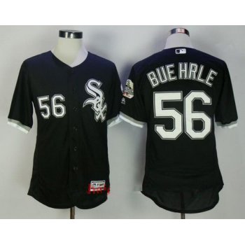 Men's Chicago White Sox #56 Mark Buehrle Retired Black Stitched MLB Majestic Flex Base Jersey with 2005 World Series Patch