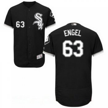 Men's Chicago White Sox #63 Adam Engel Black Stitched MLB Majestic Flex Base Jersey