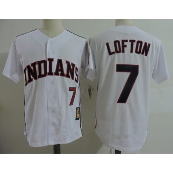 Men's Cleveland Indians #7 Kenny Lofton White Home Stitched MLB Majestic Cool Base Cooperstown Collection Jersey