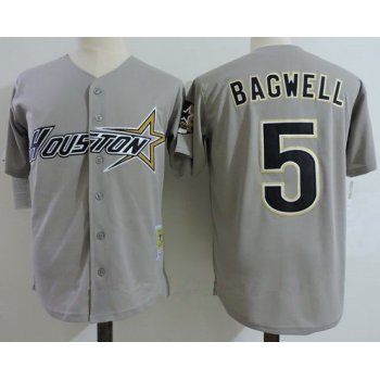 Men's Houston Astros #5 Jeff Bagwell Gray Road 1997 Throwback Cooperstown Collection Stitched MLB Mitchell & Ness Jersey