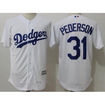 Men's Los Angeles Dodgers #31 Joc Pederson White Home Stitched MLB Majestic Flex Base Jersey