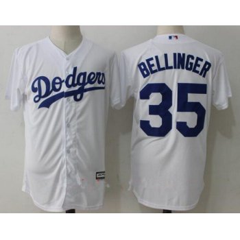 Men's Los Angeles Dodgers #35 Cody Bellinger White Home Stitched MLB Majestic Cool Base Jersey