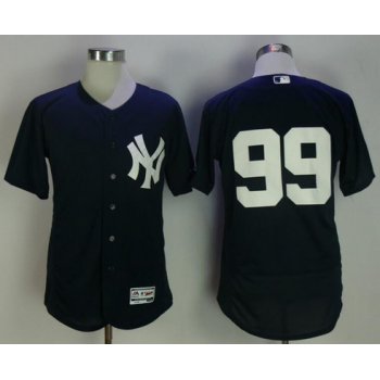 Men's New York Yankees #99 Aaron Judge Navy Blue No Name Stitched MLB Majestic Flex Base Jersey