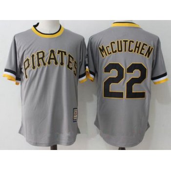 Men's Pittsburgh Pirates #22 Andrew McCutchen Gray Pullover Stitched MLB Majestic Cooperstown Collection Jersey