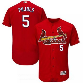 Men's St. Louis Cardinals #5 Albert Pujols Red Alternate Stitched MLB Majestic Flex Base Jersey
