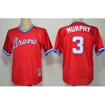 Atlanta Braves #3 Dale Murphy Mesh BP Red Throwback Jersey