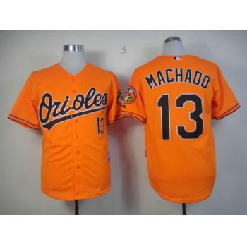 Baltimore Orioles #13 Manny Machado Orange Jersey