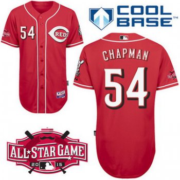 Cincinnati Reds #54 Aroldis Chapman 2015 All-Star Patch Red Jersey