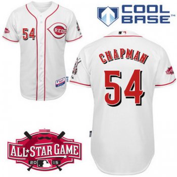 Cincinnati Reds #54 Aroldis Chapman 2015 All-Star White Gray Jersey