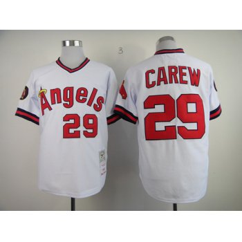 LA Angels of Anaheim #29 Rod Carew 1982 White Throwback Jersey