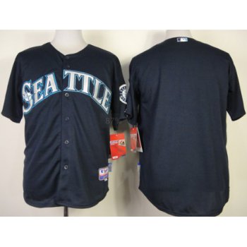 Seattle Mariners Blank 2014 Navy Blue Jersey