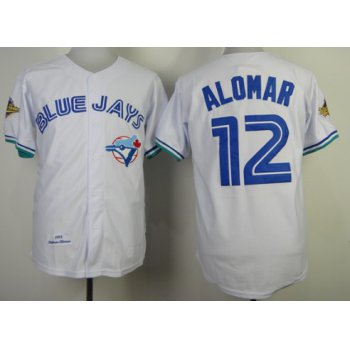 Toronto Blue Jays #12 Roberto Alomar 1993 White Throwback Jersey