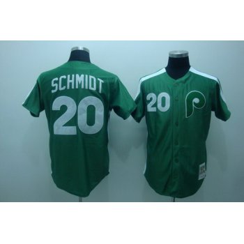 Philadelphia Phillies #20 Mike Schmidt 1981 St. Patrick's Day Green Throwback Jersey