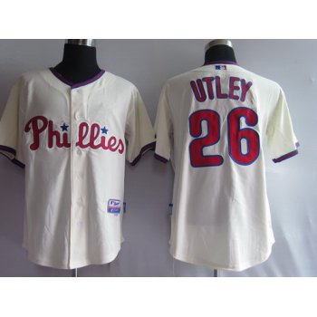 Philadelphia Phillies #26 Chase Utley Cream Jersey
