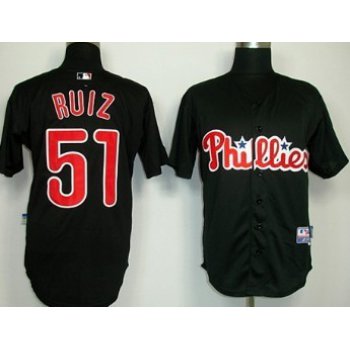 Philadelphia Phillies #51 Carlos Ruiz Black Jersey