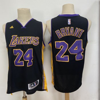 Los Angeles Lakers #24 Kobe Bryant Revolution 30 Swingman New Black With Purple Adidas Jersey