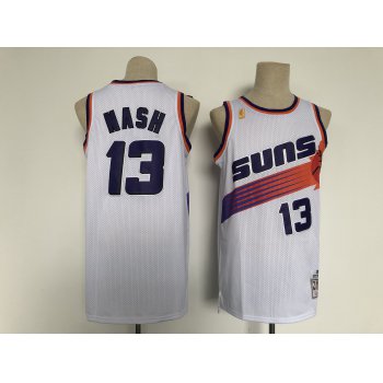 Men Phoenix Suns 13 Nash White Throwback 2021 NBA Jersey