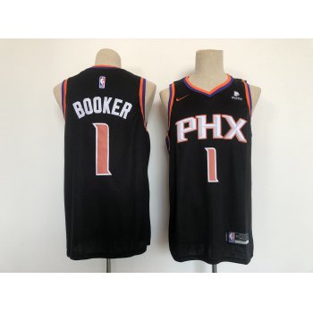 Men Phoenix Suns 1 Booker Black Game Nike 2021 NBA Jersey